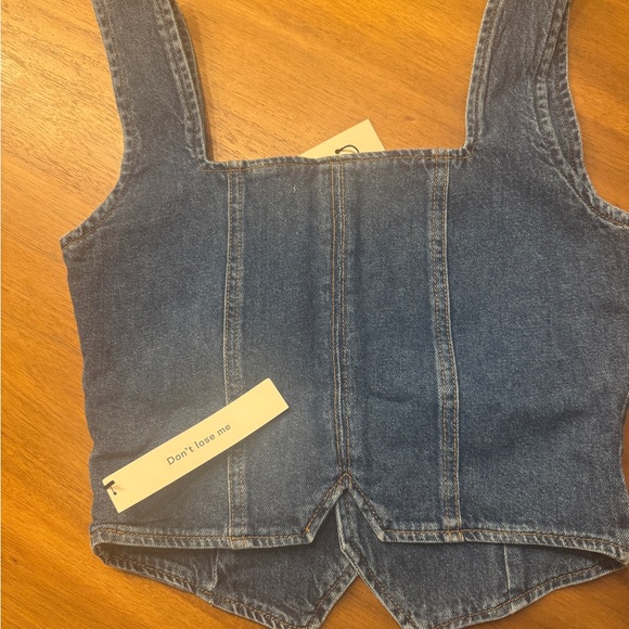 Reformation Blue Denim Crop Top - Picture 5 of 7